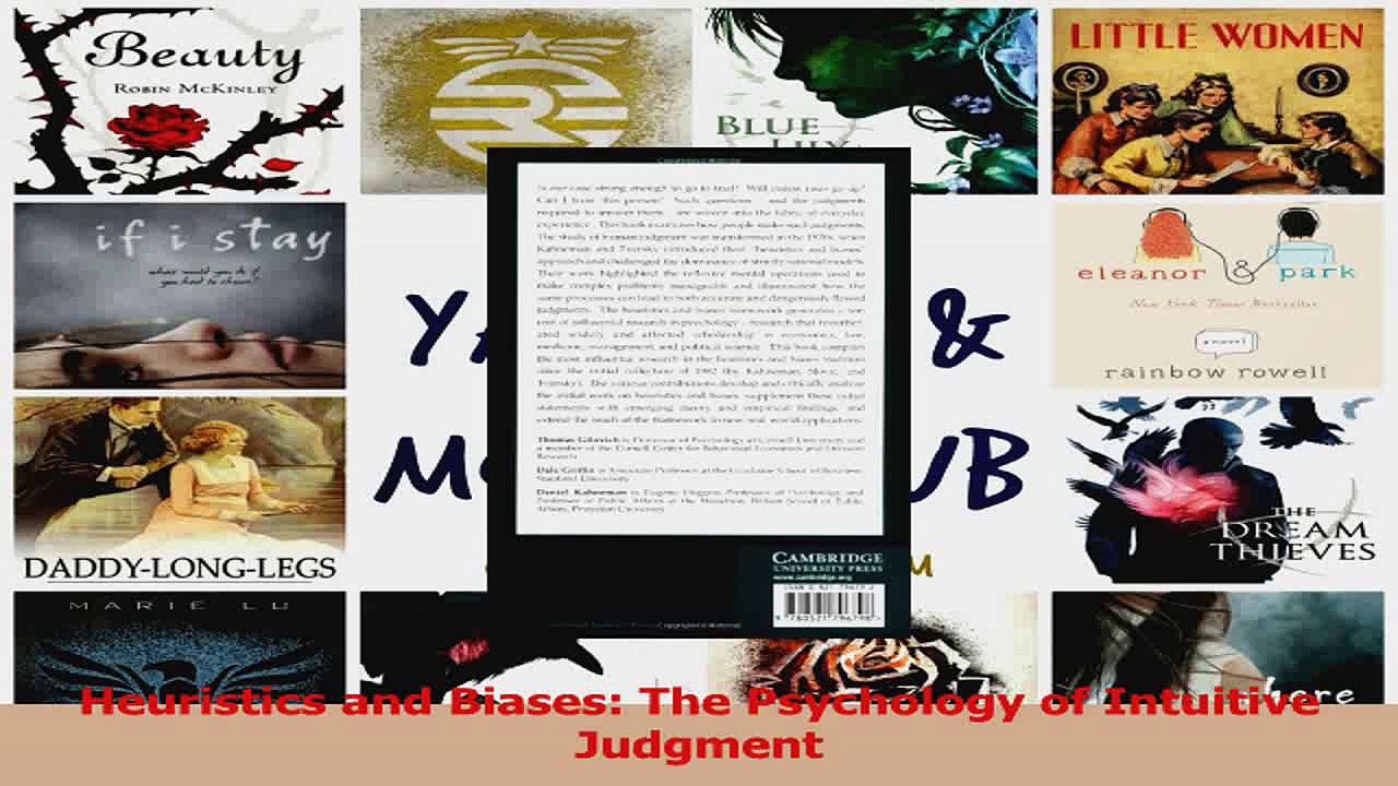 Heuristics and Biases The Psychology of Intuitive Judgment PDF video