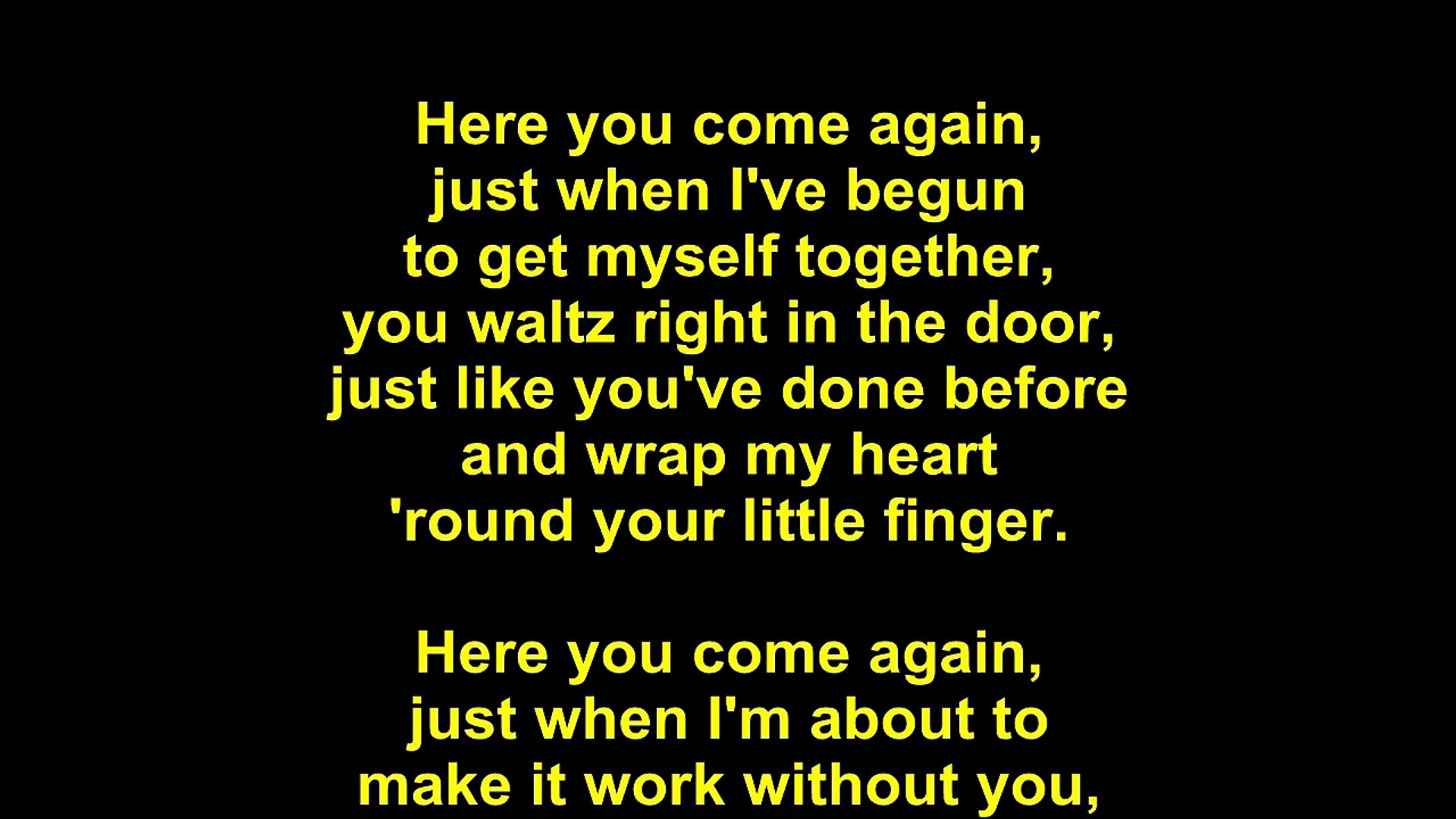 Dolly Parton – Here You Come Again Lyrics - Video Dailymotion