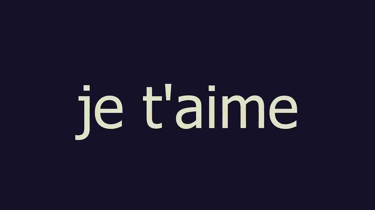 je t'aime meaning and pronunciation video Dailymotion