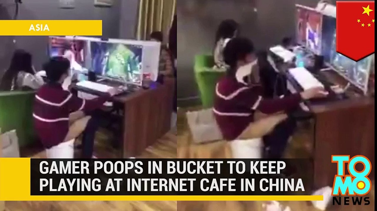 Man poops in bucket to keep playing game at cafe in China