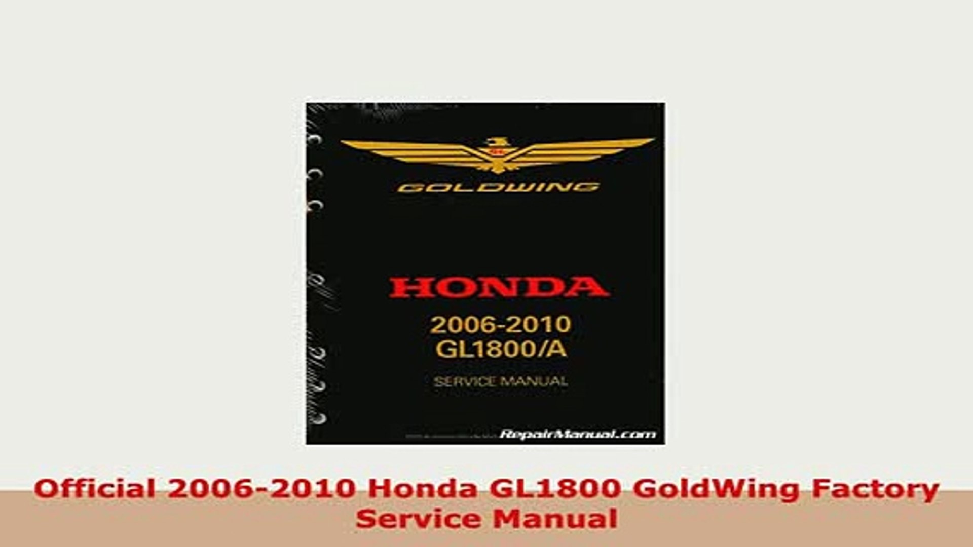 Honda Goldwing Workshop Manual Download - mjyellow