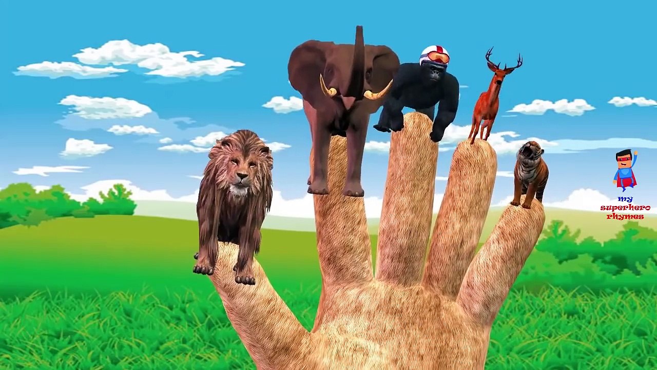 Finger Family Animals Nursery Rhymes for Children 3D Animals