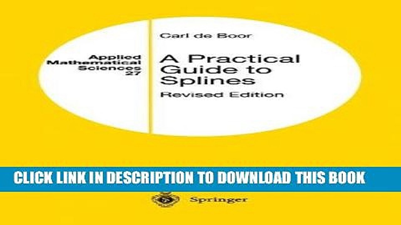 [PDF] Download A Practical Guide to Splines (Applied Mathematical