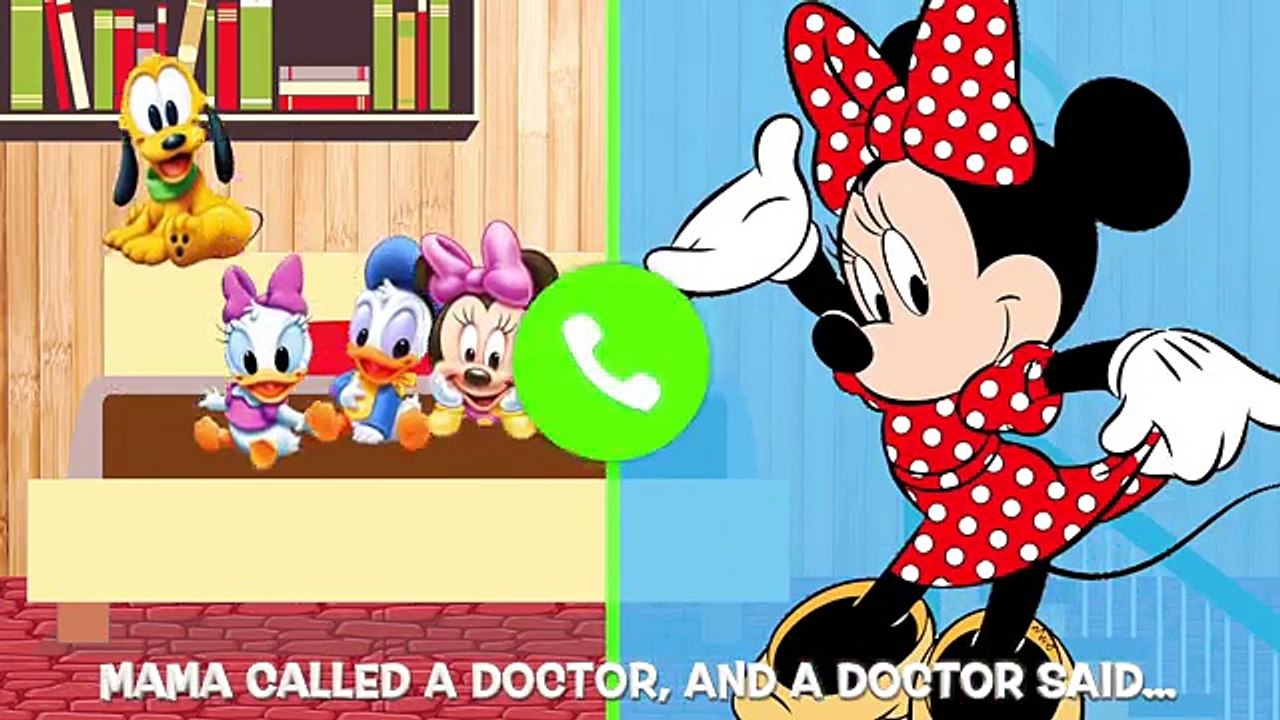 Five Little Mickey Mouse Baby Friends Jumping on the Bed with Doc