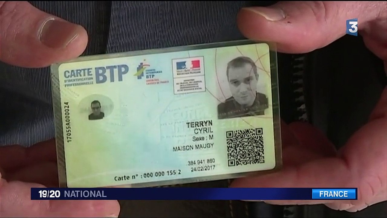 BTP une carte professionnelle d'identité antifraude Vidéo Dailymotion