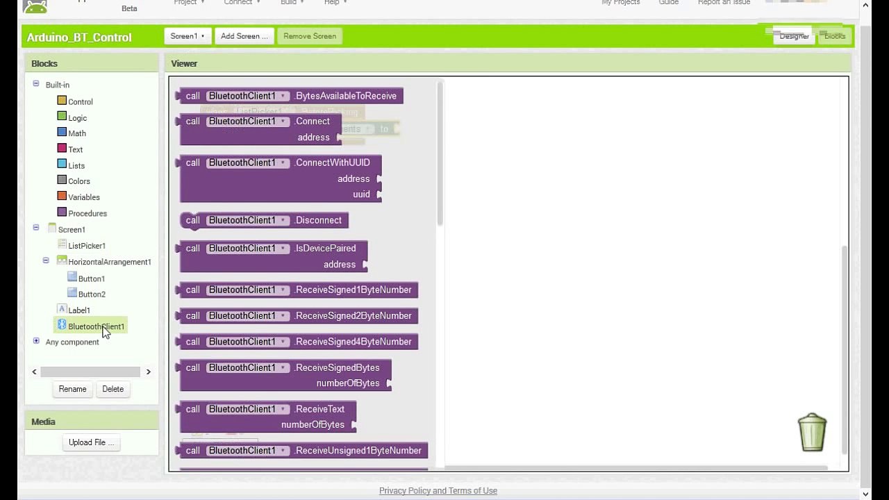 App Inventor 2 tutorial Android Control Arduino with HC