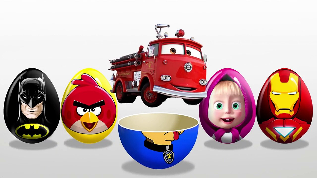 FIRETRUCK! Learn Colors with Surprise Eggs! Masha and the Bear! Video