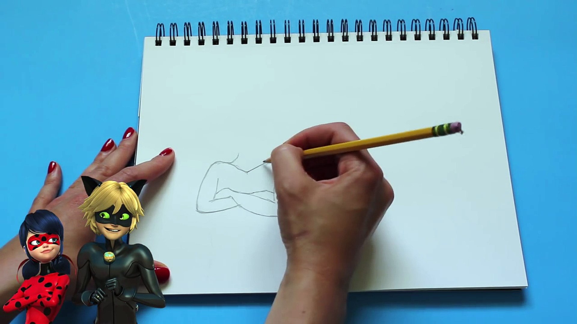 Standard printable step by step. How To Draw Miraculous Ladybug And Cat Noir Charers Step By Step Tutorial Toy Caboodle Video Dailymotion