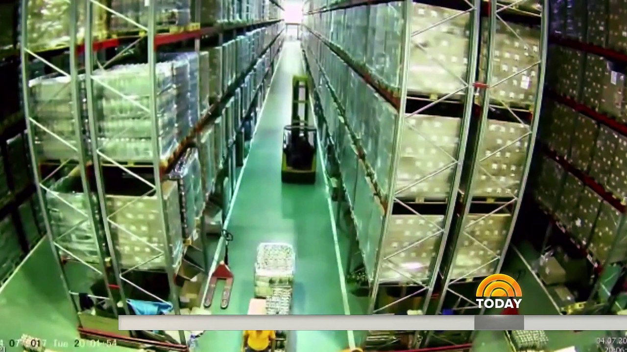 Forklift accident creates warehouse disaster in viral video video