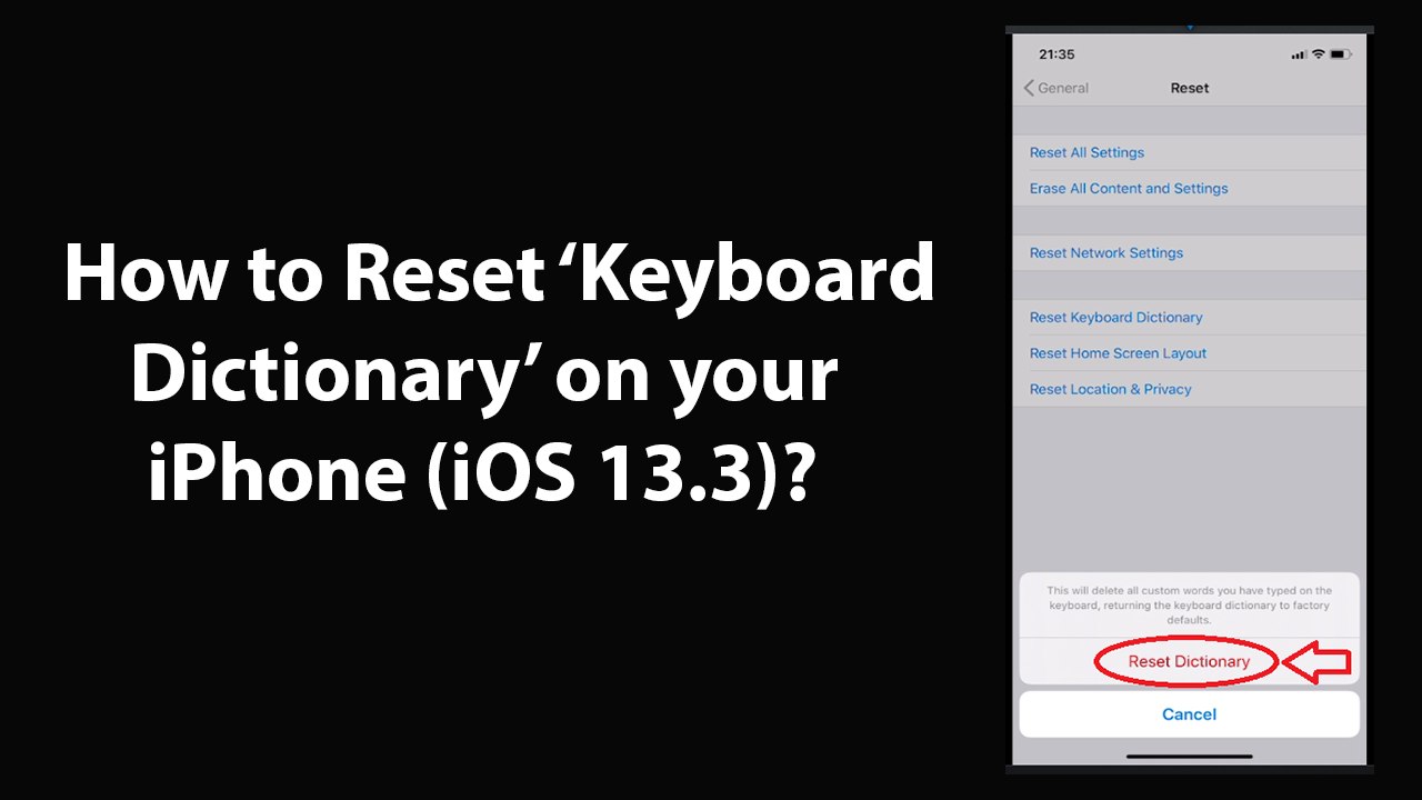 How to Reset Keyboard Dictionary on your iPhone (iOS 13.3)? video