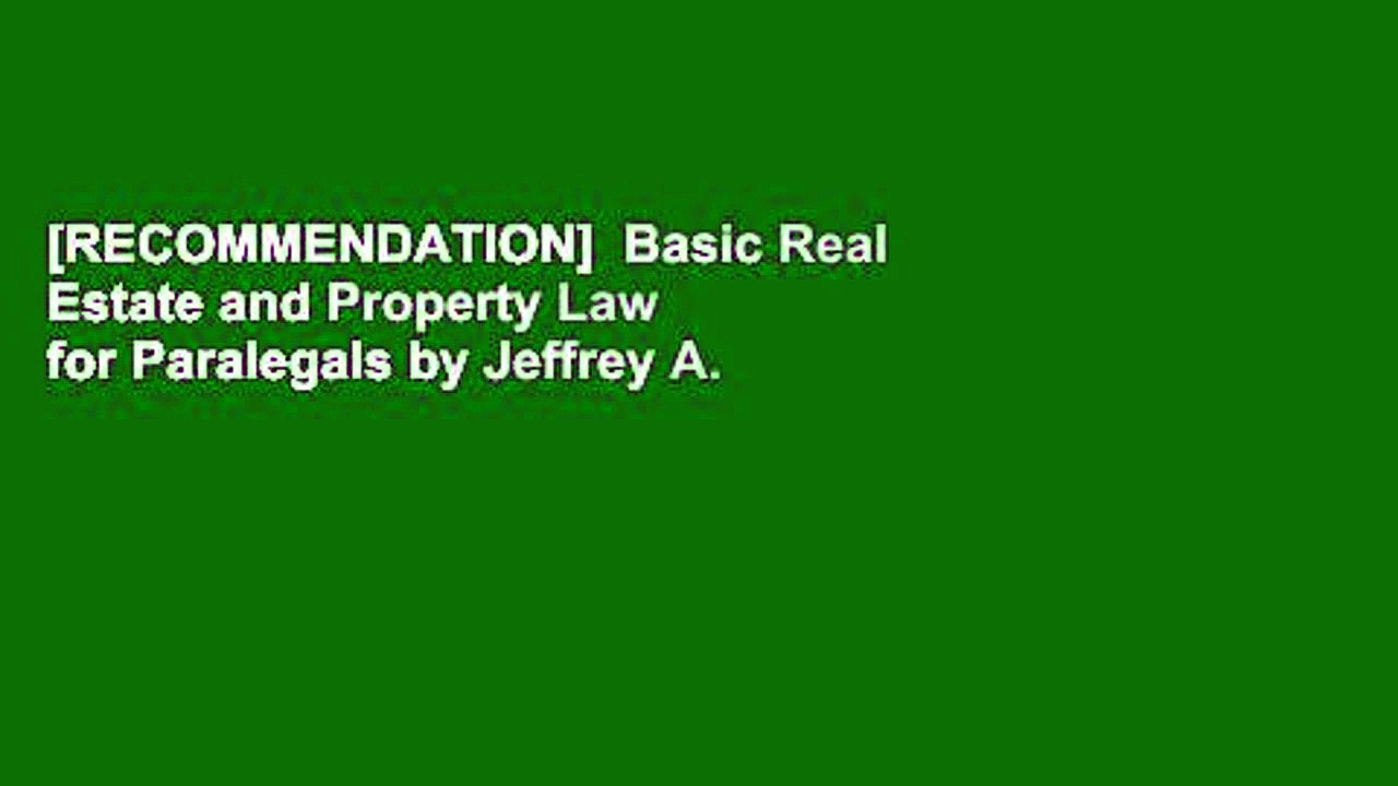 Basic Real Estate and Property Law for Paralegals by