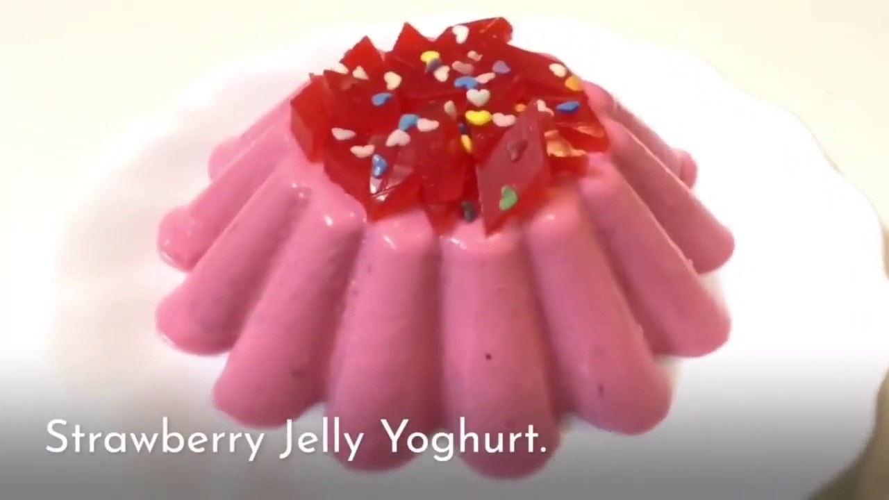 Strawberry Yogurt jelly Quick Creamy Strawberry Dessert video Dailymotion