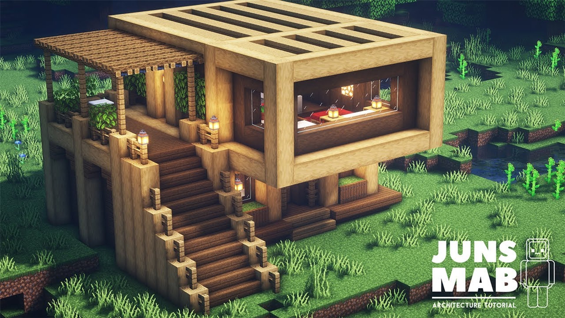 Minecraft- How To Build A Wooden House - Easy Survival House Tutorial #123 - Video Dailymotion