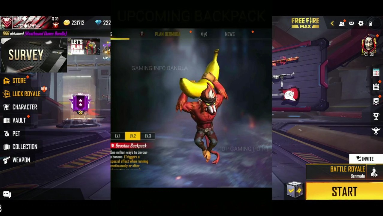 BEASTON BACKPACK NEW BAG SKIN FREE FIRE NEW EVENT TODAY