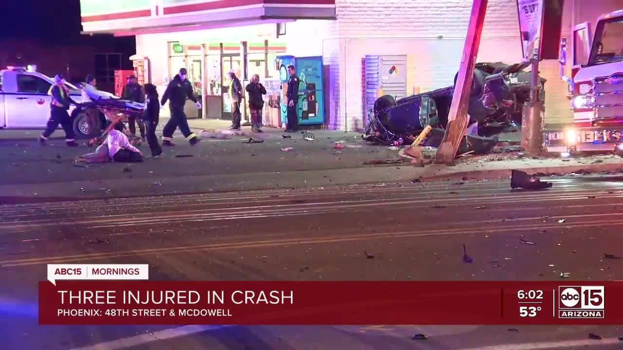 Four people injured in crash near 48th Street and McDowell Road video