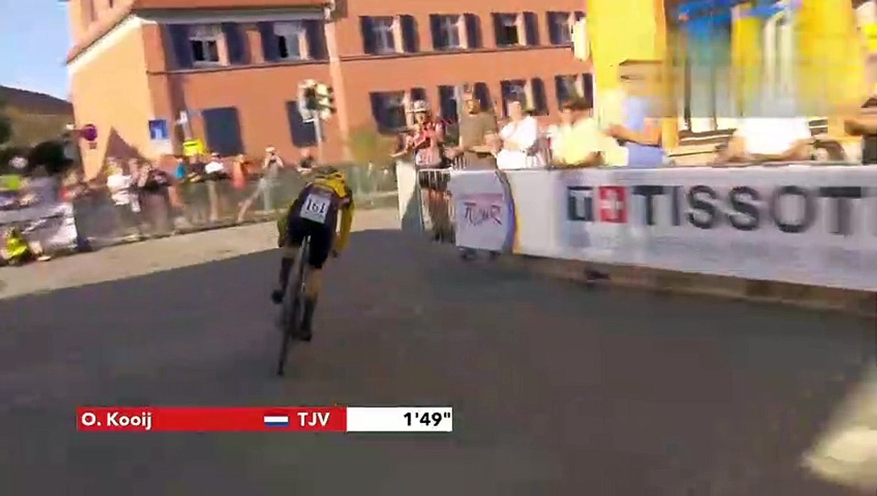 Olav Kooij Crash Time Trial At Deutschland Tour cycling video