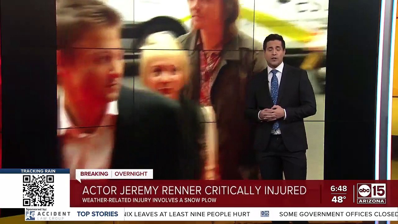 Actor Jeremy Renner critically injured in snow plow accident video Dailymotion