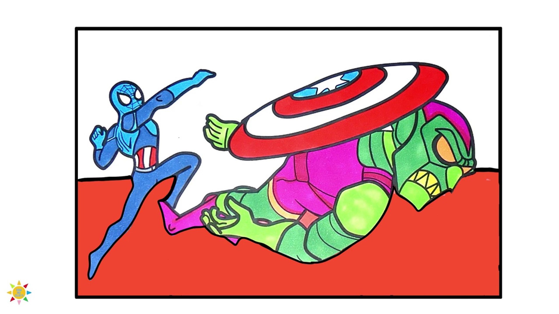 Spiderman And Captain America Coloring Pages