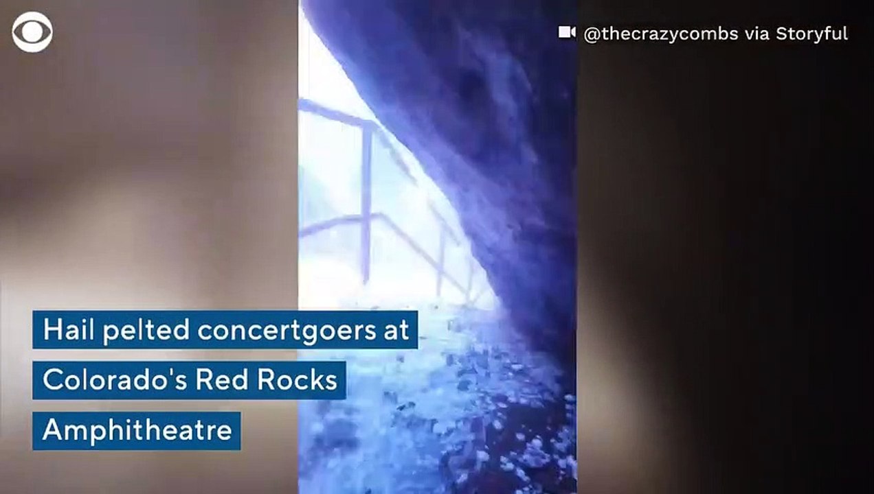 Videos show hail storm at Colorado’s Red Rocks Amphitheatre video