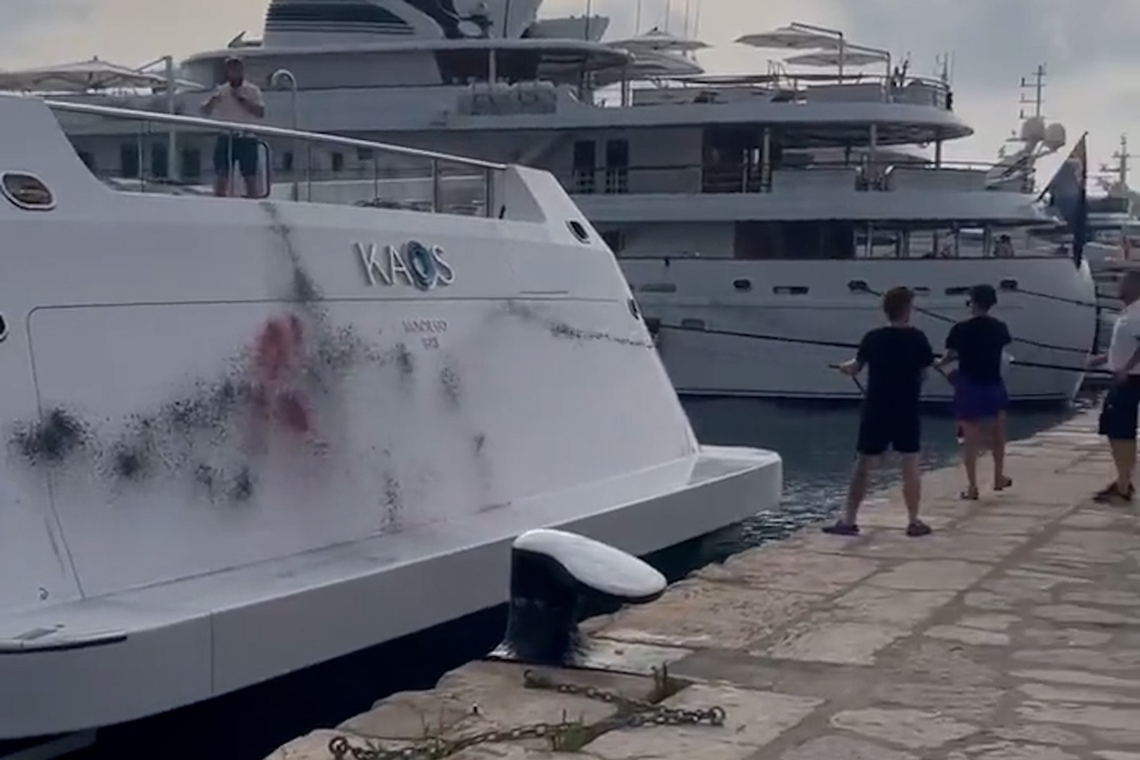 Activists vandalize superyacht in allegedly owned by Walmart