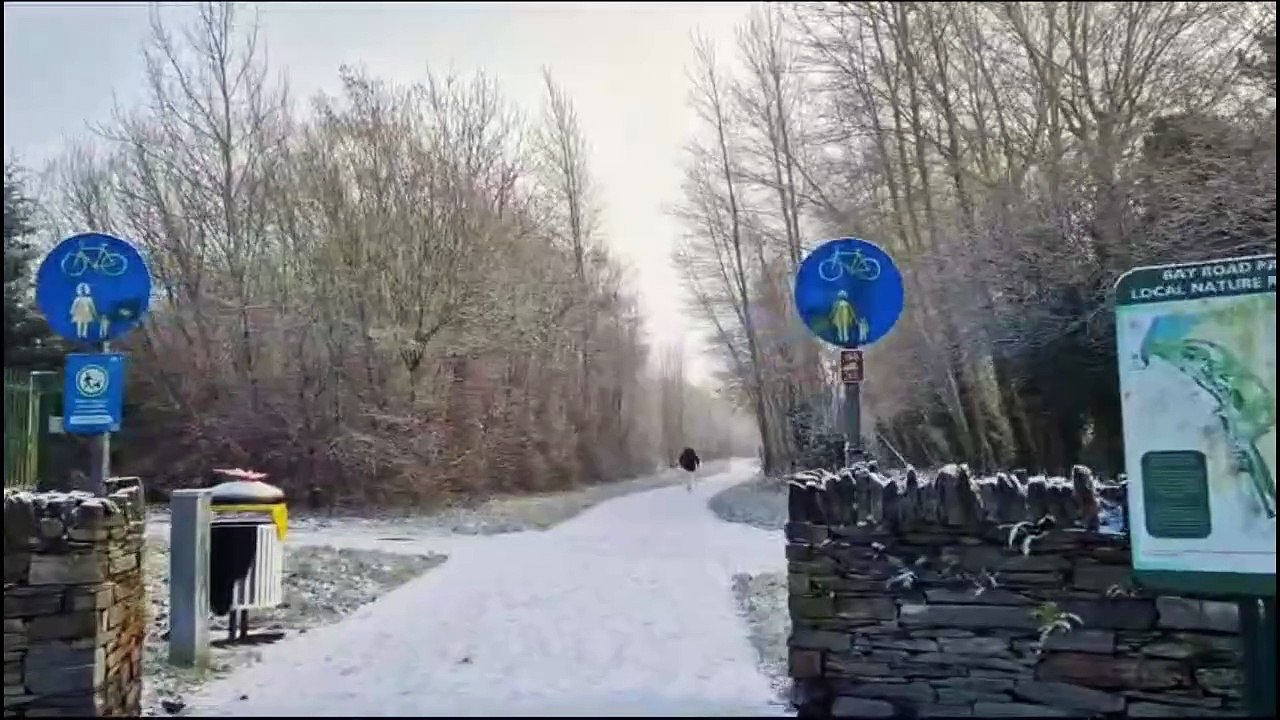 On a winter's day at Bay Road Park Nature Reserve in Derry video
