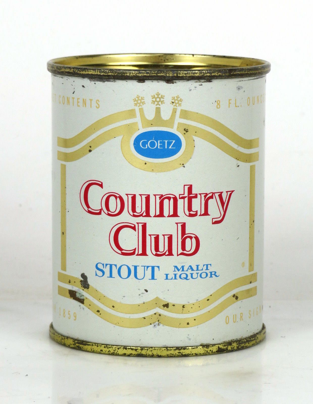 1958 Goetz Country Club Stout Malt Liquor 8oz Can 24034 St. Joseph