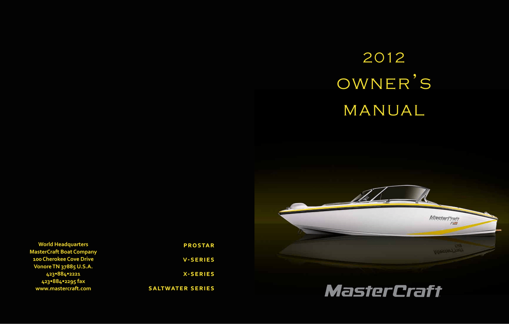Mastercraft Prostar X14V Owner`s Manual | Manualzz