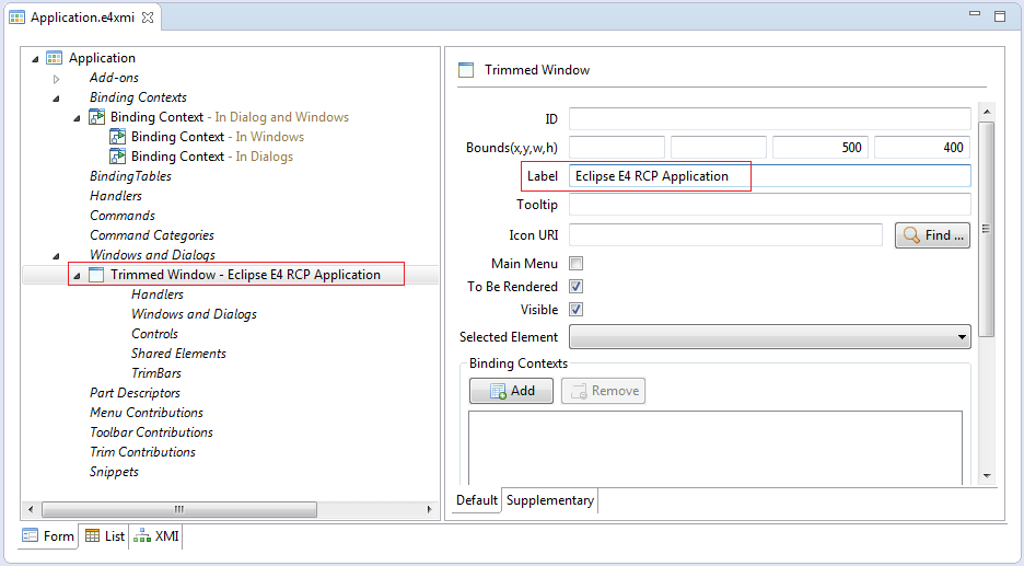 Eclipse Rcp Commands