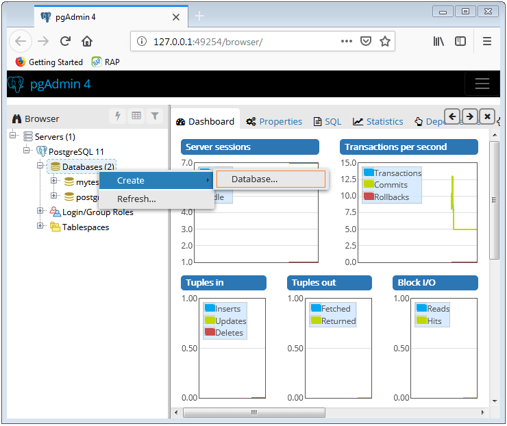 Backup and restore PostGres database with pgAdmin 4