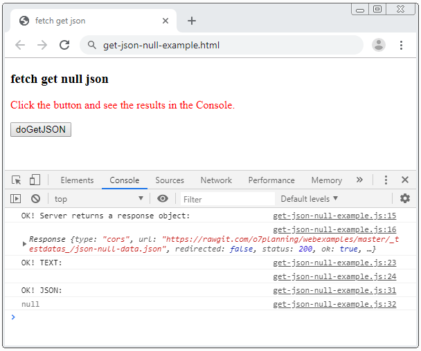 Javascript Fetch API