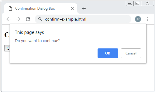 Boîte de dialogue Alert, Confirm, Prompt en Javascript