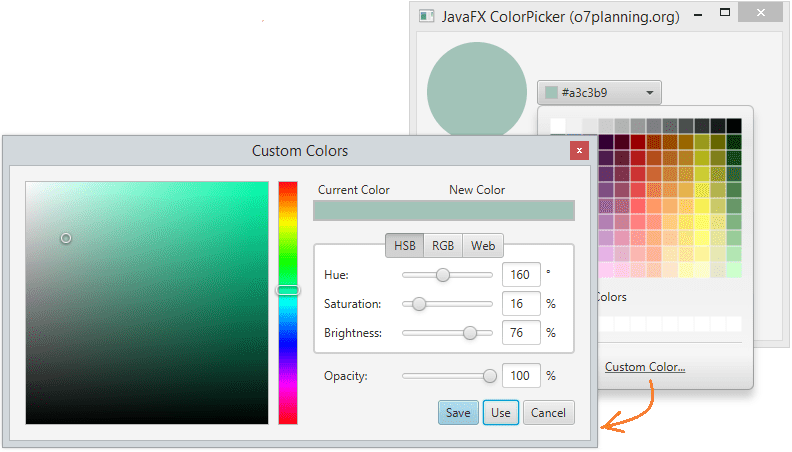 Руководство JavaFX ColorPicker