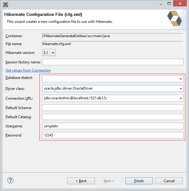 Use Hibernate Tools to generate Entity classes from Tables