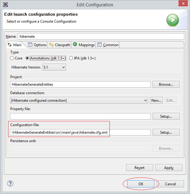 Use Hibernate Tools to generate Entity classes from Tables
