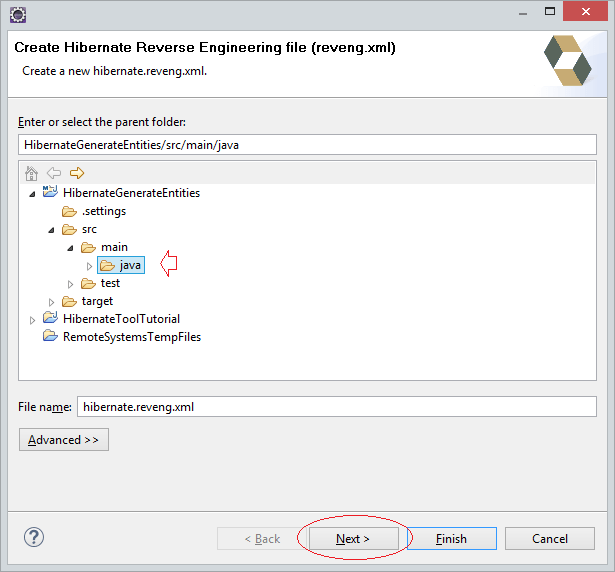 Use Hibernate Tools to generate Entity classes from Tables