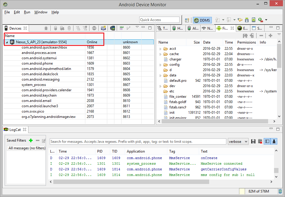 Using the Android Device Monitor