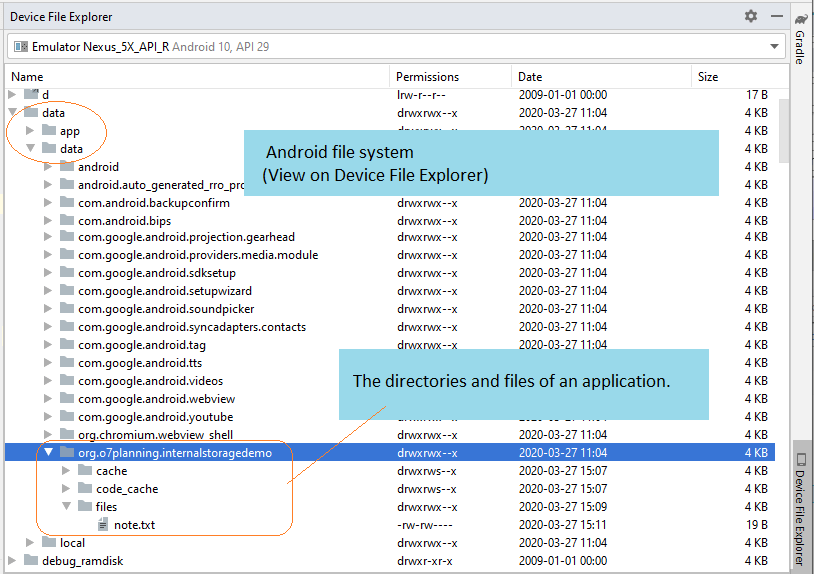 Android Internal Storage Tutorial with Examples