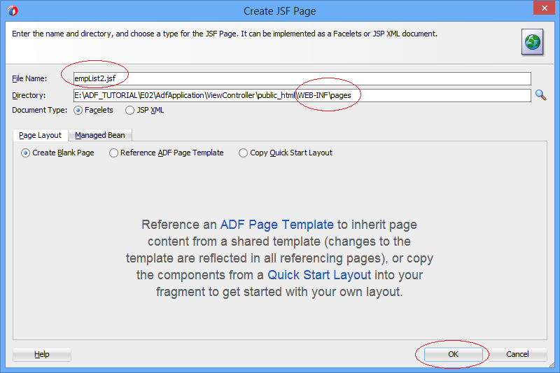 Create a Search Page in ADF BC using Parameter Form and display on ADF
