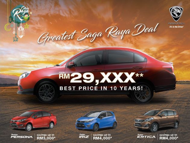 Proton Greatest Saga Raya Deal own a Saga from RM29,xxx; up to RM4k