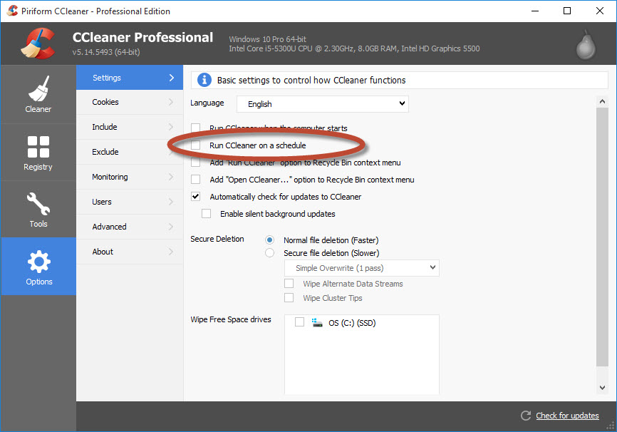 Scheduling (CCleaner Professional)
