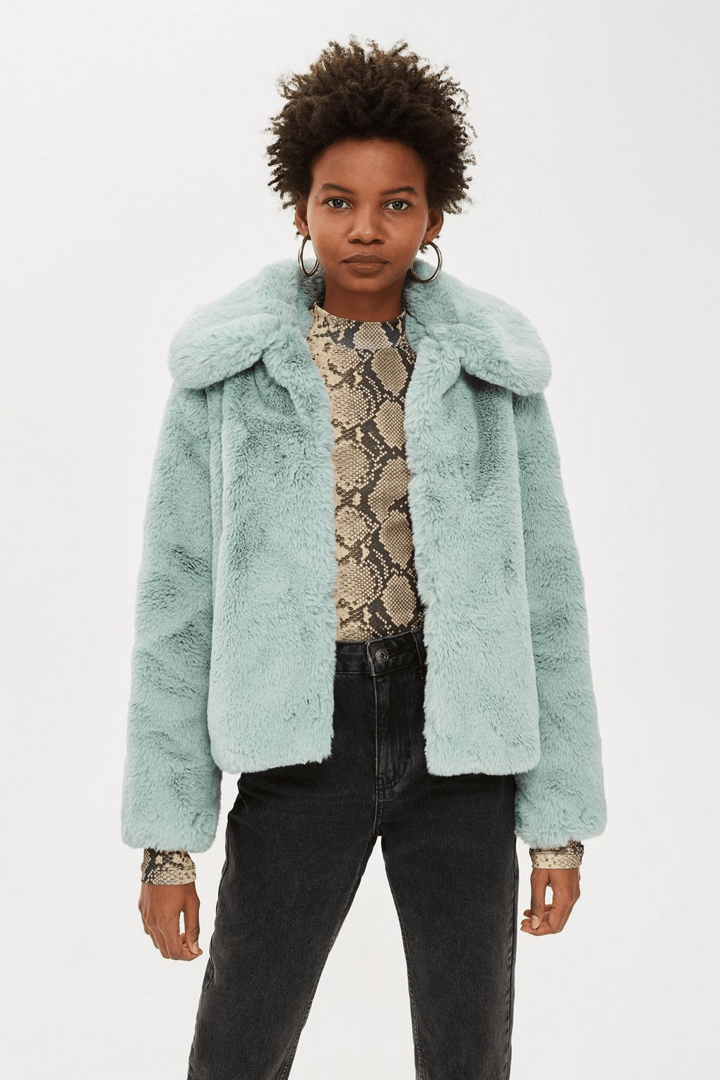 + Faux Fur Coat
