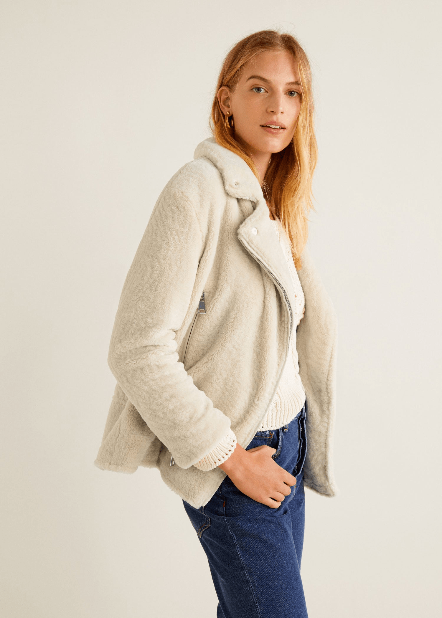 Mango + Faux Shearling Jacket