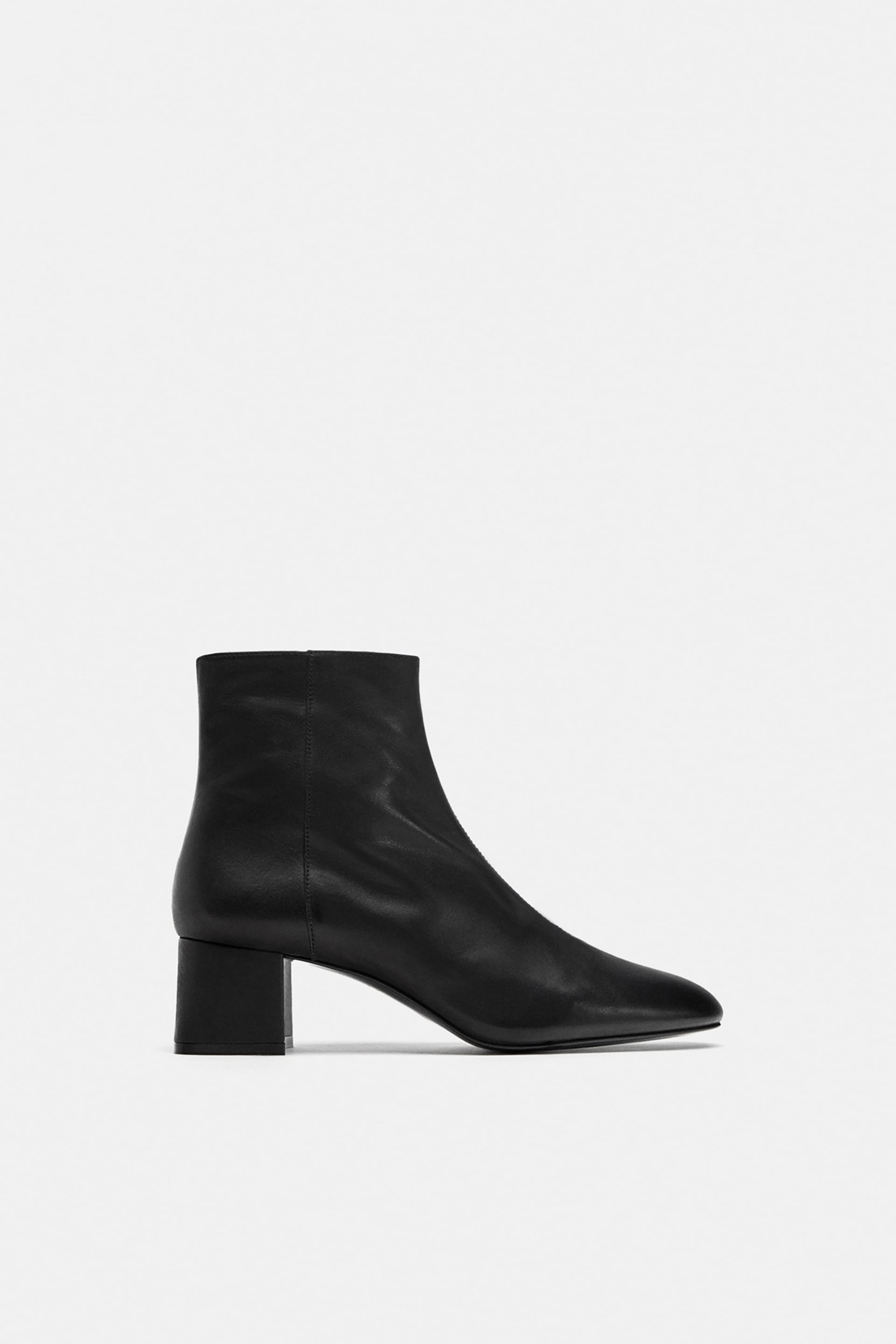 Zara + Leather High Heel Ankle Boots