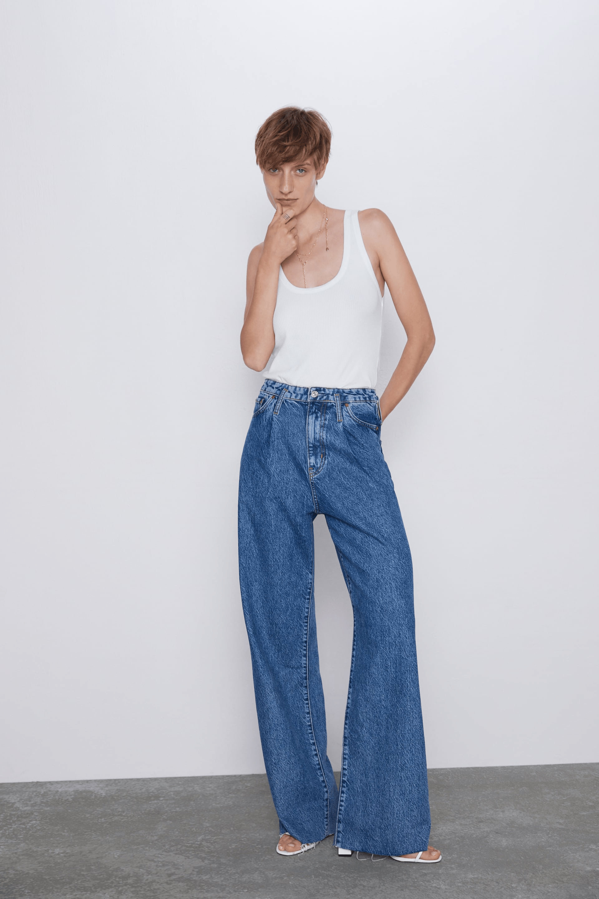 Zara + ZW Premium Wide Leg Jeans