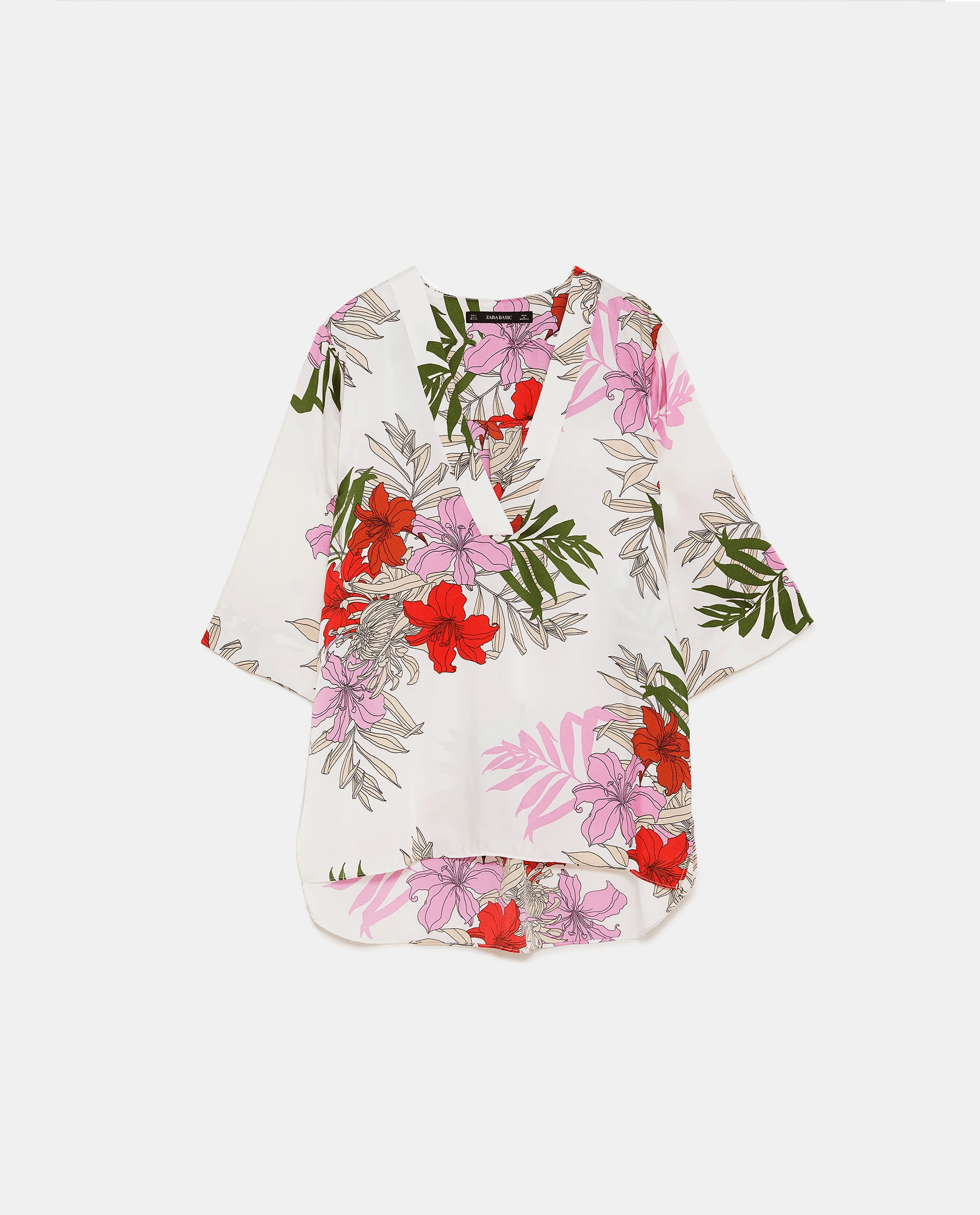 Zara + Floral Print Blouse