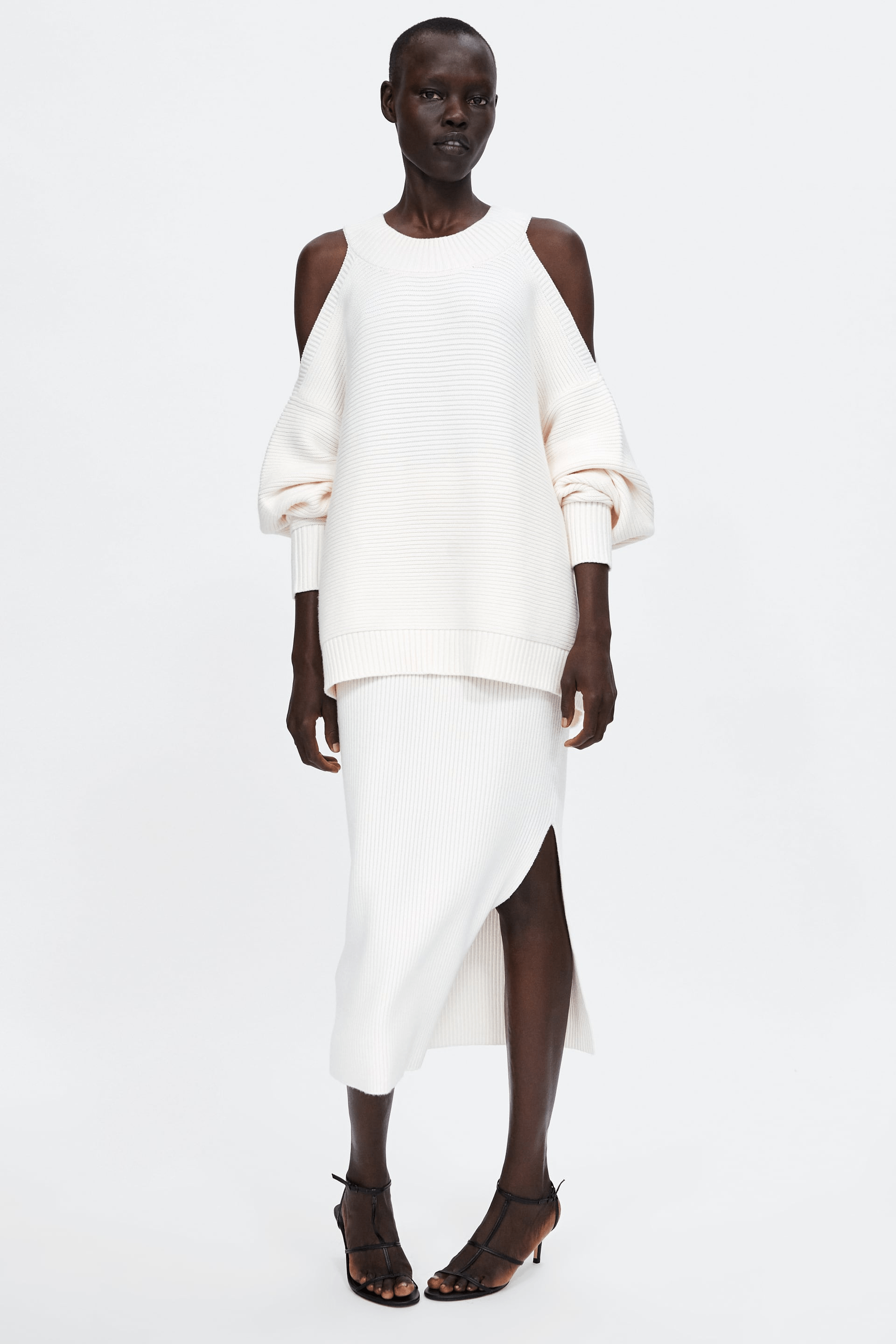 Zara + Ribbed Tube Skirt