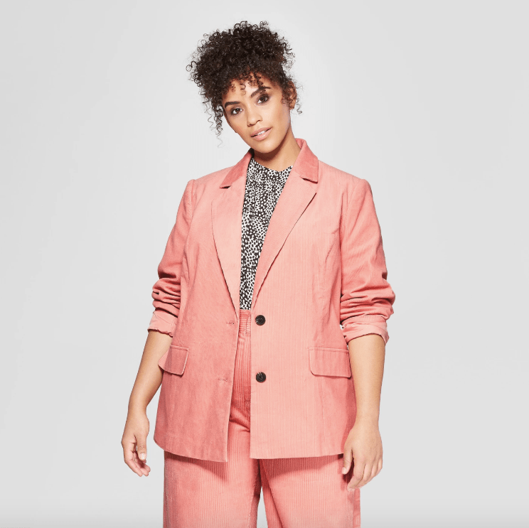 Who What Wear + Plus Size Corduroy Blazer