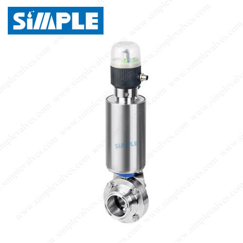 Sanitary Pneumatic Butterfly Valve with FTOP Position Feedback Device
