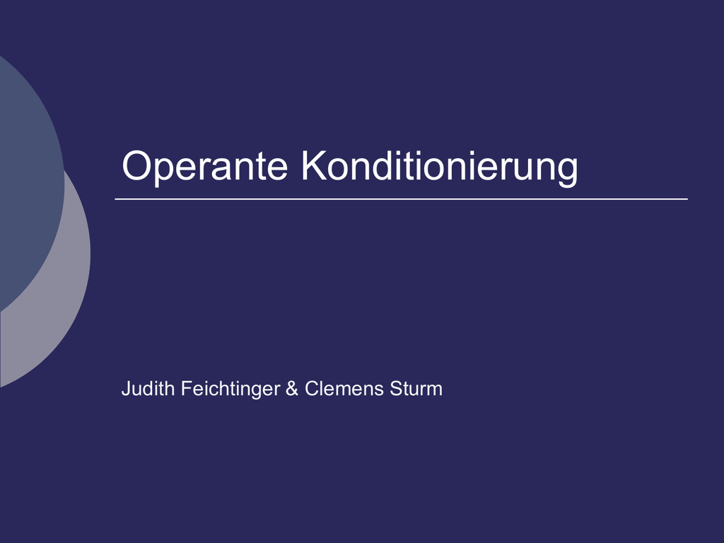 Operante Konditionierung PowerPoint