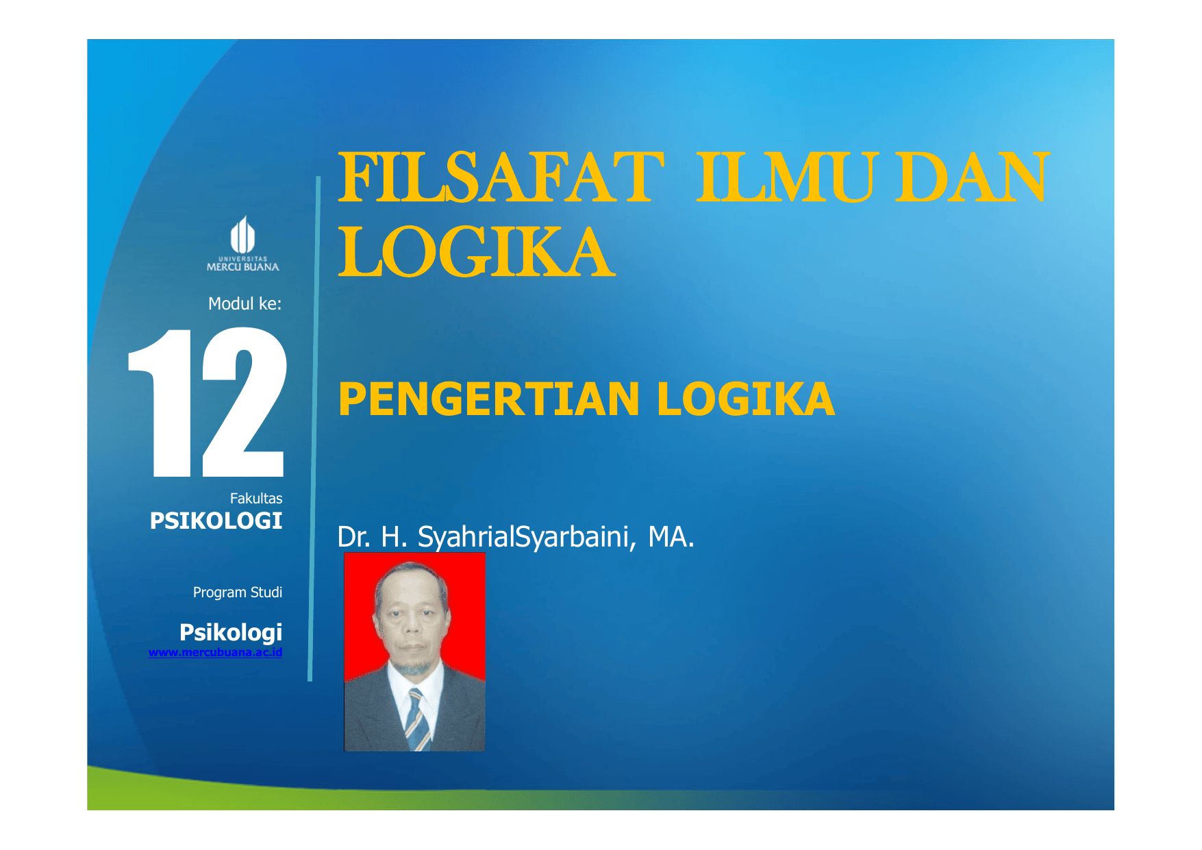 filsafat ilmu dan logika Universitas Mercu Buana